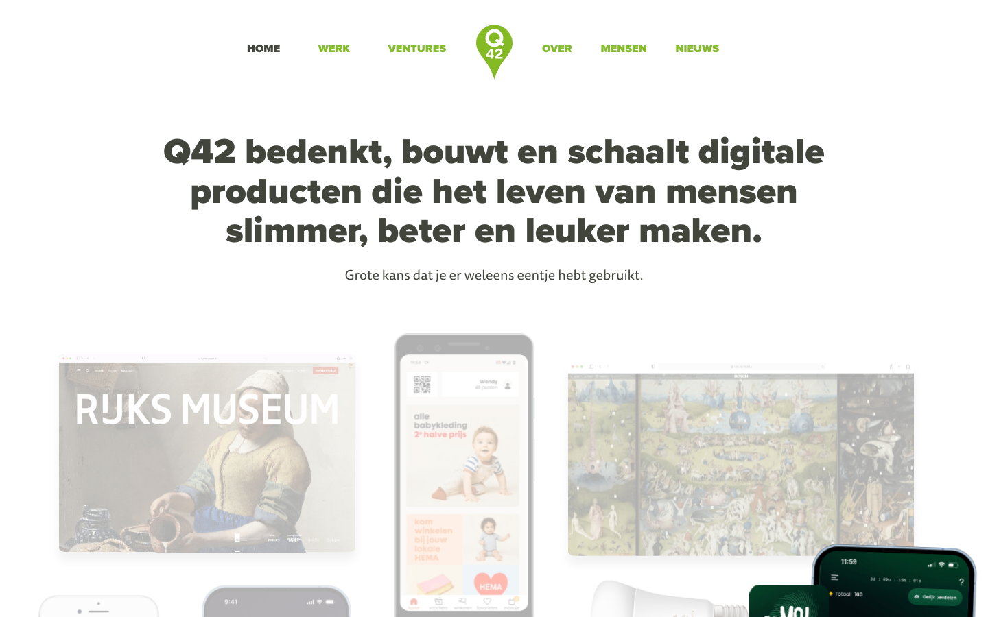 Screenshot of Q42 website