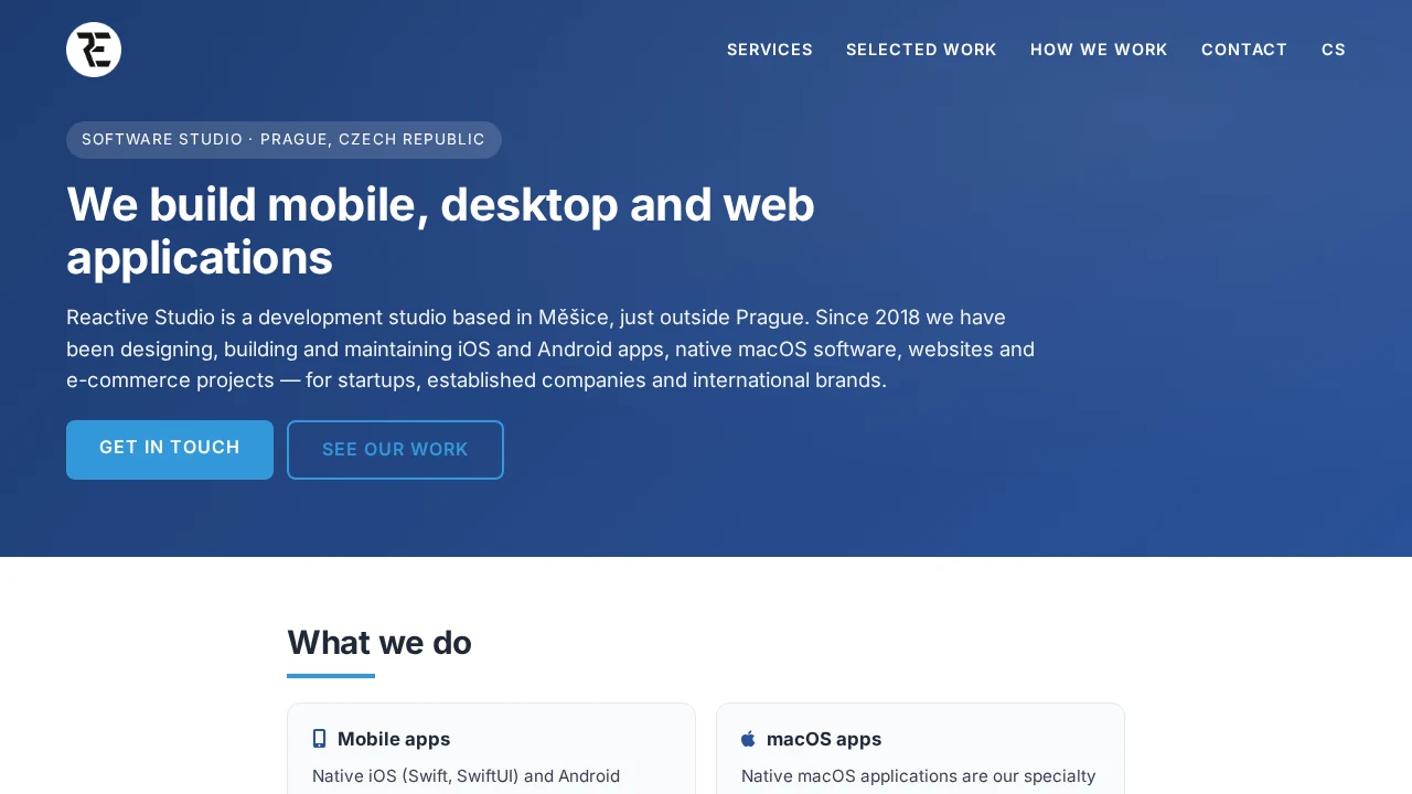 Screenshot of Reactive Studio website