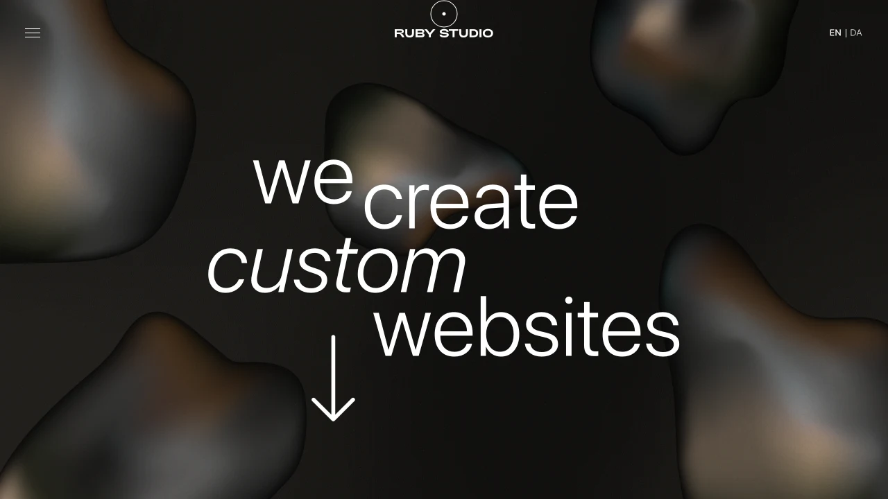 Screenshot del sito web di Ruby Studio