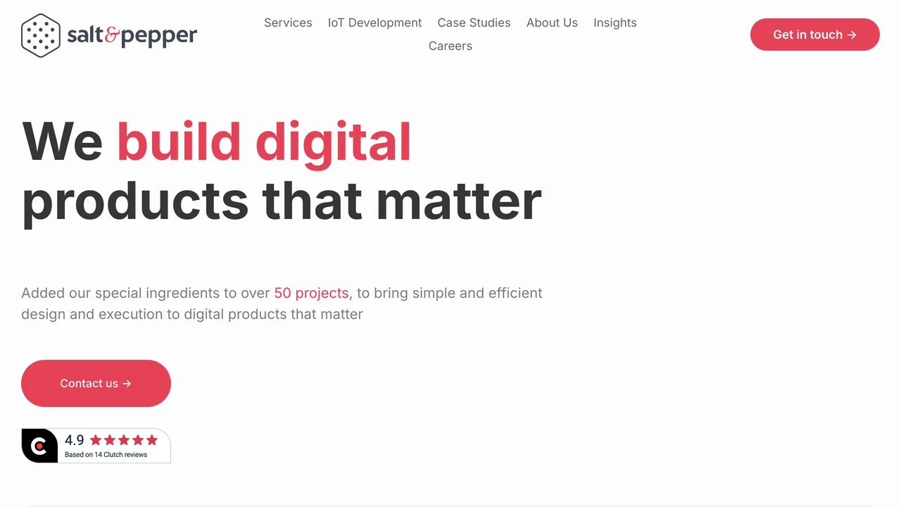 Screenshot of Salt & Pepper website