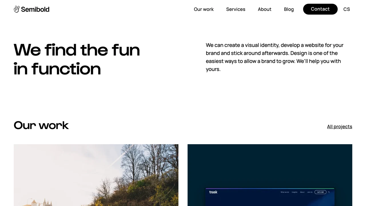 Screenshot of Semibold website