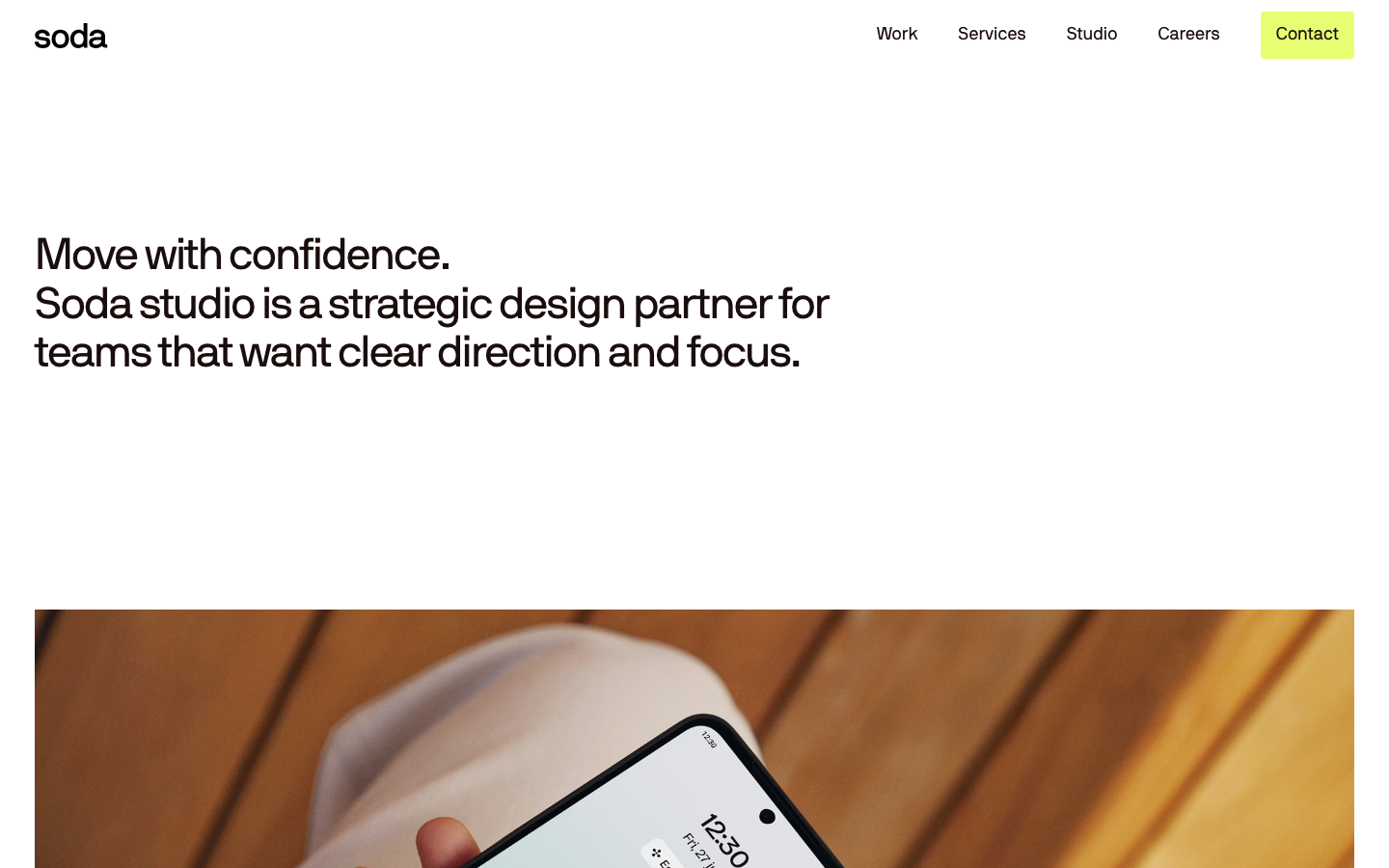 Screenshot of Soda Studio website
