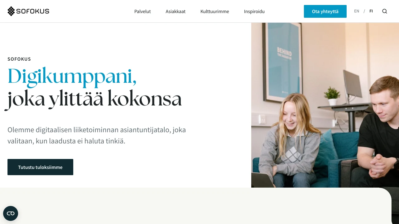 Screenshot of Sofokus website
