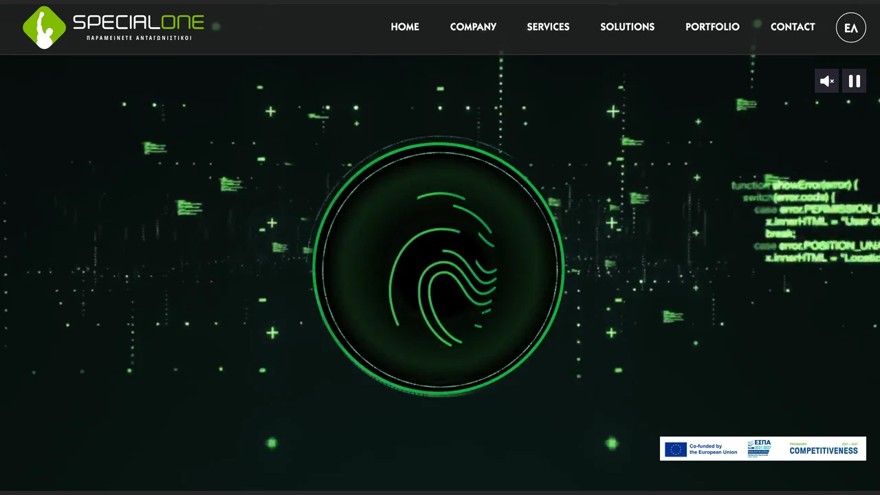 Screenshot of SpecialOne website