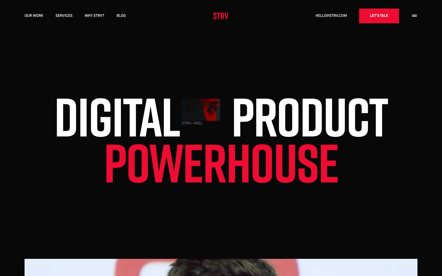 Screenshot of STRV website
