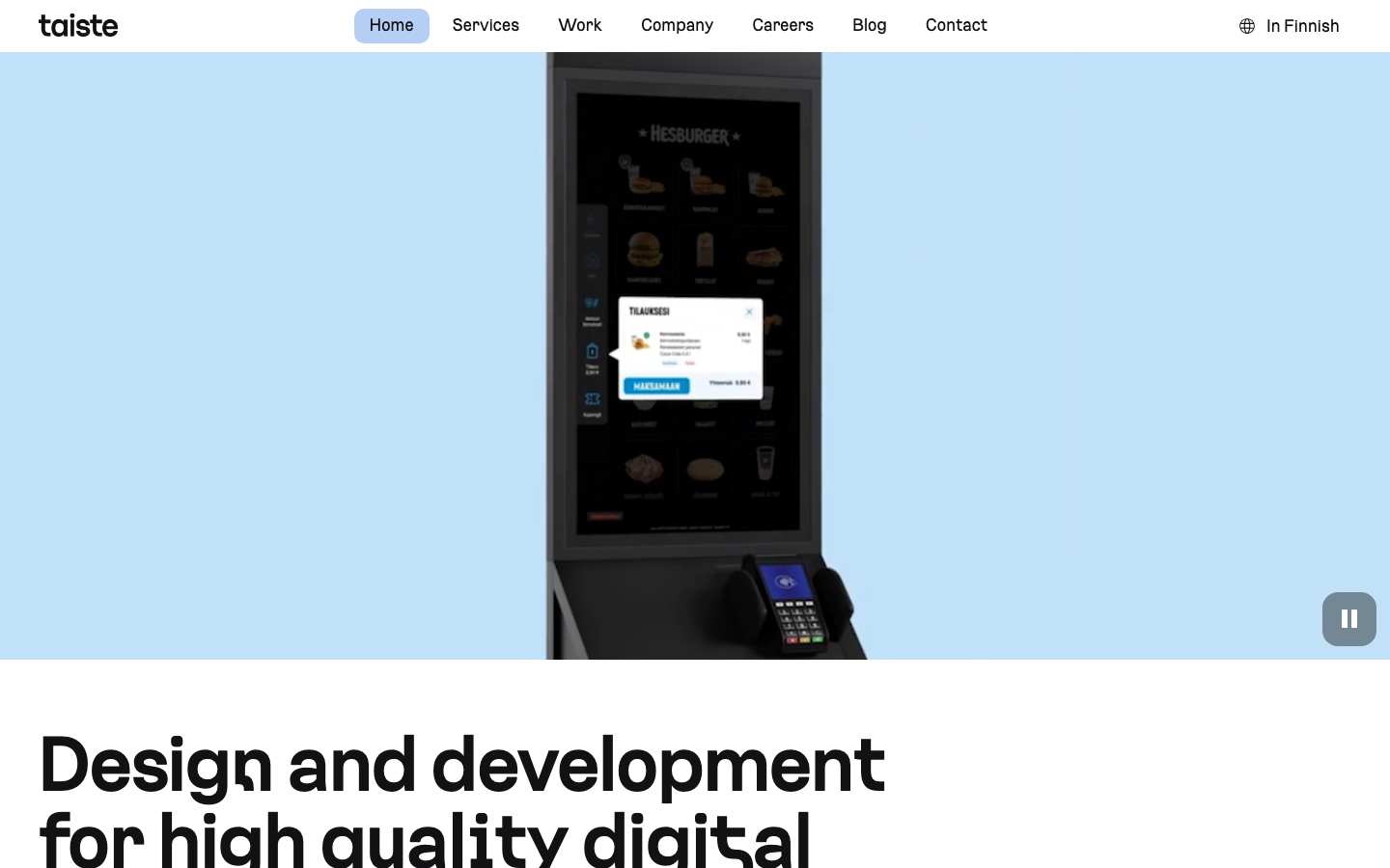 Screenshot of Taiste website