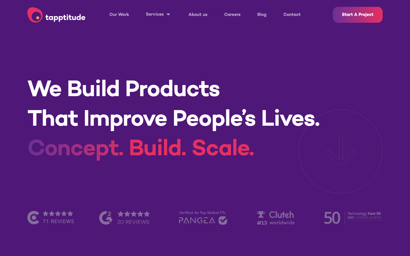 Screenshot of Tapptitude website