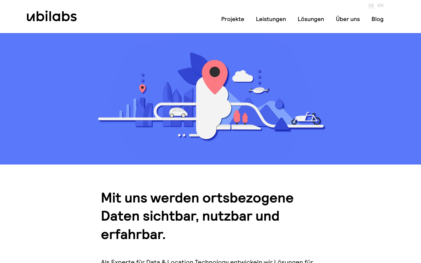 Screenshot of Ubilabs website