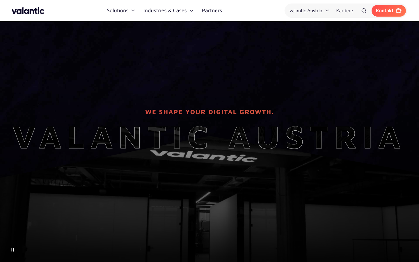 Screenshot of valantic Austria website