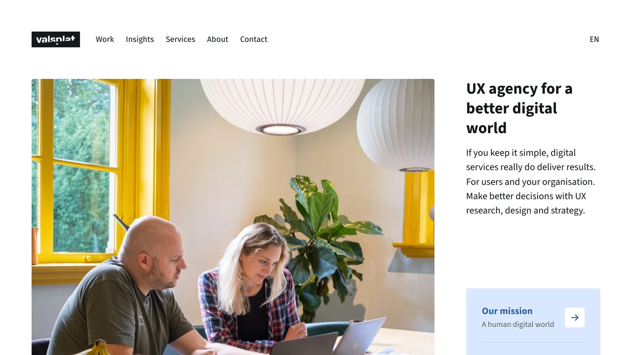 Screenshot van de website van Valsplat