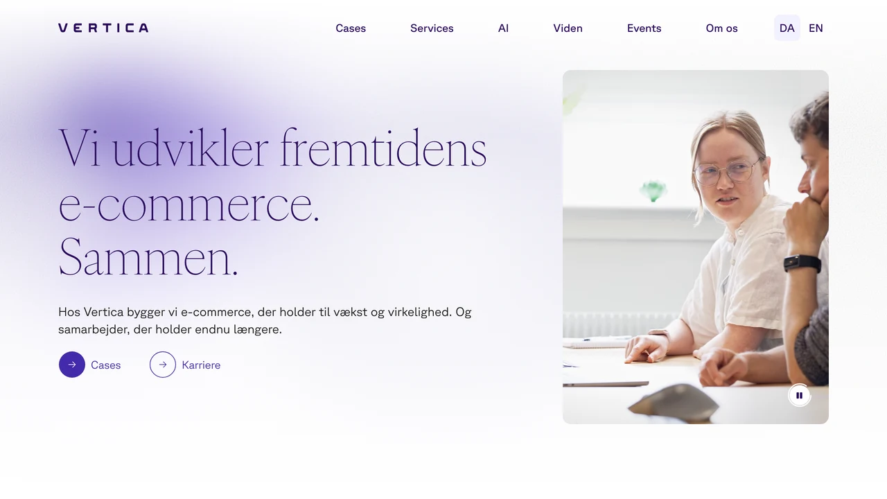 Screenshot of Vertica website