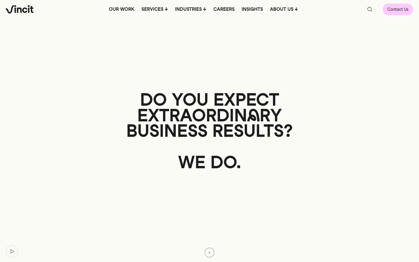 Screenshot of Vincit website
