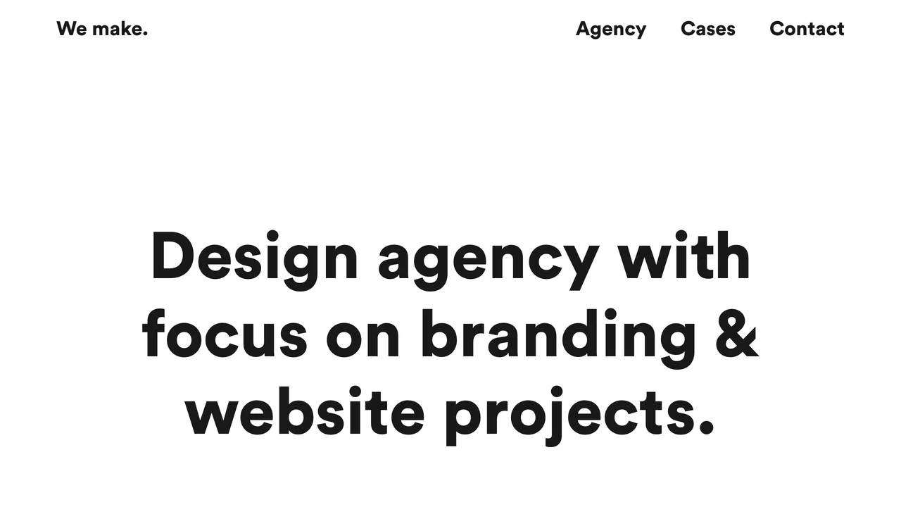 Screenshot of We Make. website