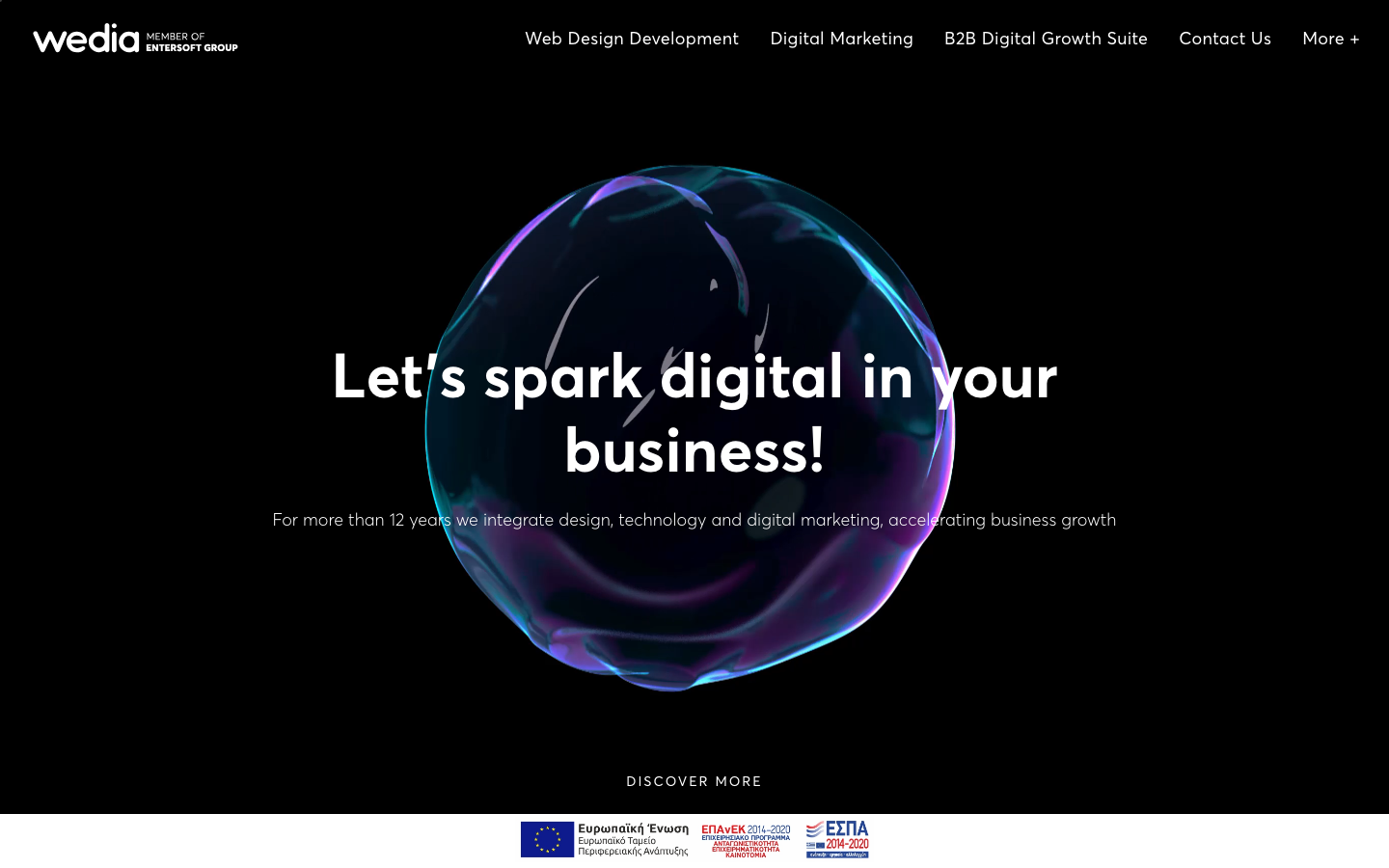 Screenshot of WEDIA website