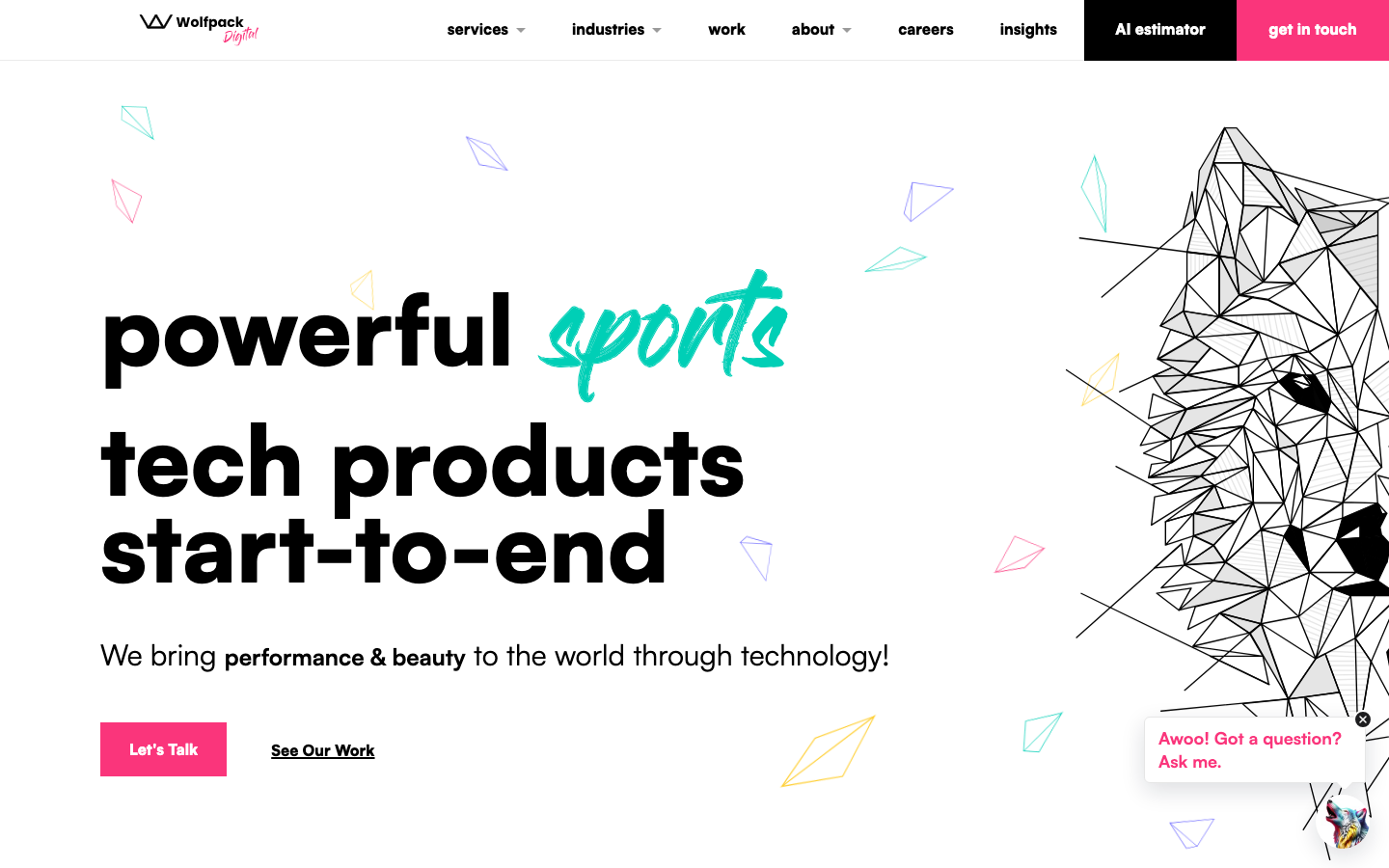 Screenshot of Wolfpack Digital website