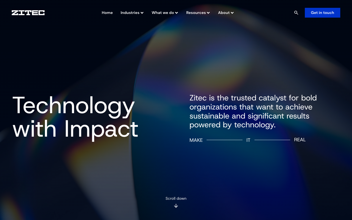 Screenshot of Zitec website